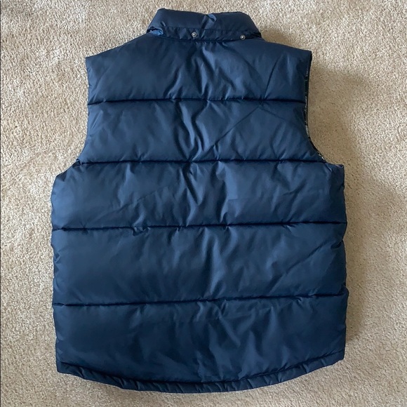GAP Blue Flannel Lined Puff Vest! Size Large - Picture 3 of 3